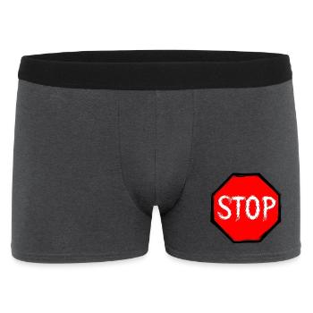 Stop Schild Vektor - Männer Boxer Shorts - Anthrazit - Vorne