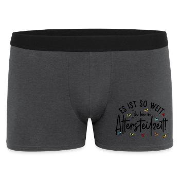 Es ist so weit Ich bin in Altersteilzeit - Männer Boxer Shorts - Anthrazit - Vorne