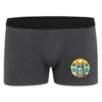 Ägyptische Mau-Katzenrasse Cartoon-Sonnenbrille Strand - Männer Boxer Shorts - Anthrazit - Vorne