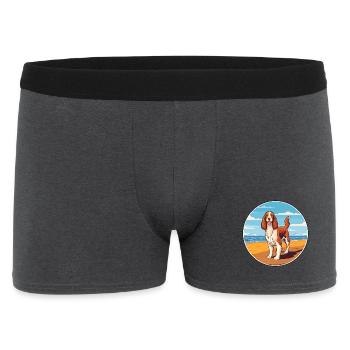 Welsh Springer Spaniel Hunderasse Cartoon Kawaii - Männer Boxer Shorts - Anthrazit - Vorne