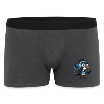 Elster Lustige Zeichentrickfigur Kopfhörer Musik - Männer Boxer Shorts - Anthrazit - Vorne