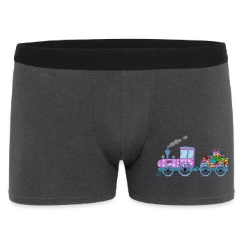 Children's train railway with trailer pink - Men's Boxer Shorts - charcoal grey - Front