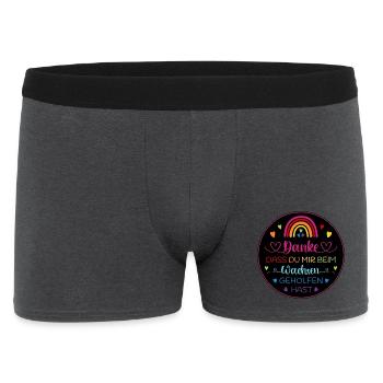 Danke dass Du mir beim Wachsen geholfen hast - Männer Boxer Shorts - Anthrazit - Vorne
