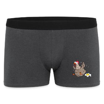 Lustiges Huhn - Männer Boxer Shorts - Anthrazit - Vorne