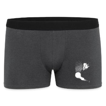 Nikola Tesla with light bulb and Tesla coil - Men's Boxer Shorts - charcoal grey - Front
