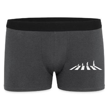 Die Evolution am Zebrastreifen - Abbey Road - Männer Boxer Shorts - Anthrazit - Vorne