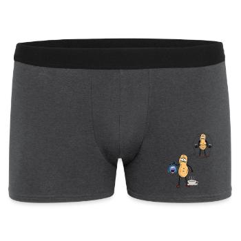 Erdnuss Morgenmuffel Frühaufsteher Bodybuilder - Männer Boxer Shorts - Anthrazit - Vorne