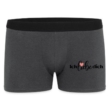 Ich liebe dich Schönes Liebe Motiv für den Schatz - Männer Boxer Shorts - Anthrazit - Vorne