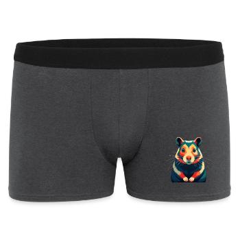Hamster Zeichentrickfigur Buntes Haustier Tier - Männer Boxer Shorts - Anthrazit - Vorne