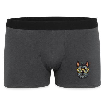 Scottish Terrier Hunderasse Aquarell Karikatur Kawa - Männer Boxer Shorts - Anthrazit - Vorne