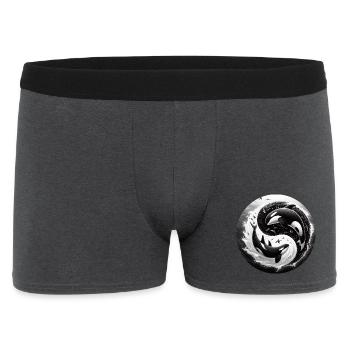 Yin and Yang Orca - Men's Boxer Shorts - charcoal grey - Front