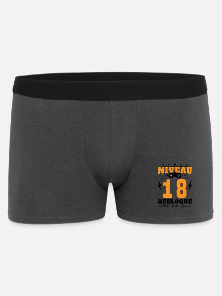 Niveau 18 Débloqué Anniversaire 18 Ans - Boxer Homme - charbon