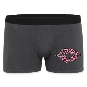 Lippen Leopard - Männer Boxer Shorts - Anthrazit - Vorne