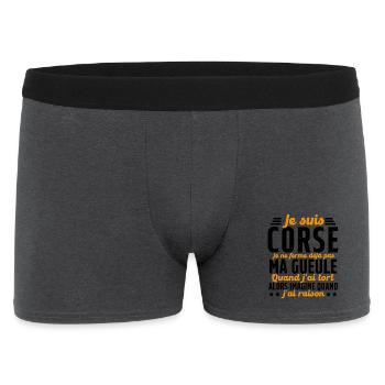 Corse je ne ferme pas ma gueule cadeau humour - Boxer Homme - charbon - Devant