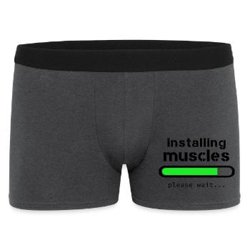 Installing muscles - Men's Boxer Shorts - charcoal grey - Front