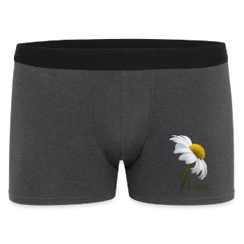 Margeriten I love weiße Blume Margerite - Männer Boxer Shorts - Anthrazit - Vorne