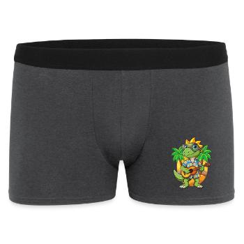 Lustige Eidechse Sommer Strand Sonnenbrille Hawaiianisch - Männer Boxer Shorts - Anthrazit - Vorne