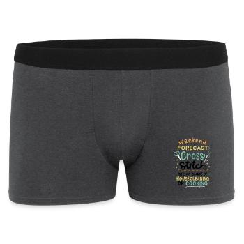 Cross Stich Handarbeiten - Männer Boxer Shorts - Anthrazit - Vorne