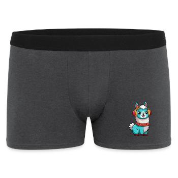 Lama Funny Cartoon Character Casquephone Musique - Boxer Homme - charbon - Devant