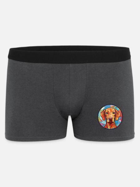 Vizsla Hunderasse Bunte Aquarell-Illustration - Männer Boxer Shorts - Anthrazit