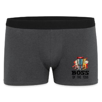 Le cadeau rétro de frisbee Toss Discgolf - Boxer Homme - charbon - Devant