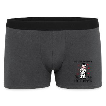 Onkel Nichte Liebe Spruch Kuh Kühe Familie - Männer Boxer Shorts - Anthrazit - Vorne
