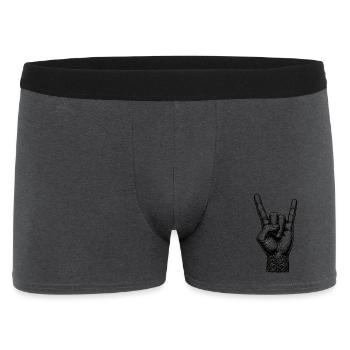 Rock on Hand mit Devils Horns - Männer Boxer Shorts - Anthrazit - Vorne
