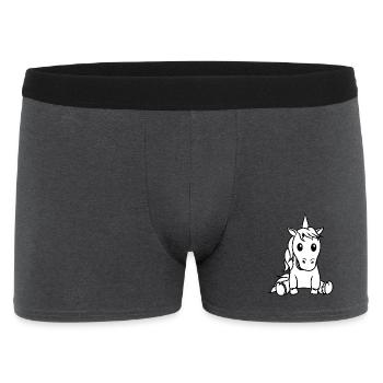 Einhorn Einhörner Kinder Kind Comic - Männer Boxer Shorts - Anthrazit - Vorne