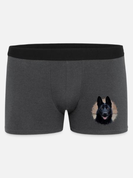 Schwarzer Schäferhund - Männer Boxer Shorts - Anthrazit