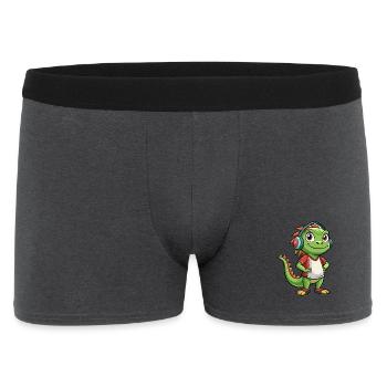 Iguane Funny Cartoon Character Musique de casque - Boxer Homme - charbon - Devant