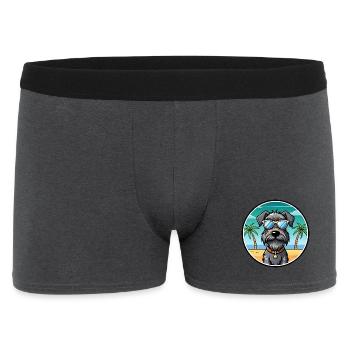 Deutscher Drahthaar Vorstehhund Rasse Cartoon Strand - Männer Boxer Shorts - Anthrazit - Vorne