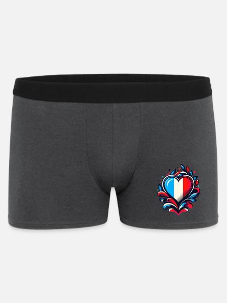Heart French Flag - Men's Boxer Shorts - charcoal grey