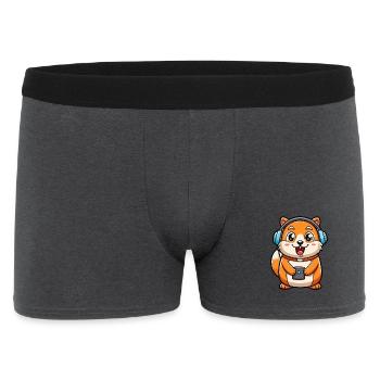 Hamster Lustige Zeichentrickfigur Kopfhörer Musik - Männer Boxer Shorts - Anthrazit - Vorne