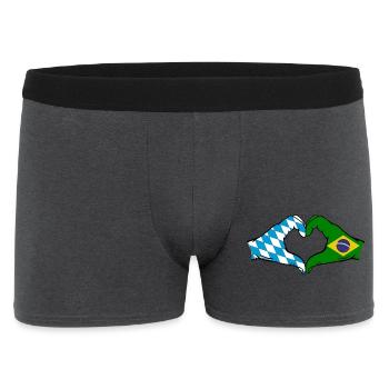 Bavière, Brésil, Drapeau, Mains, Forme Coeur - Boxer Homme - charbon - Devant