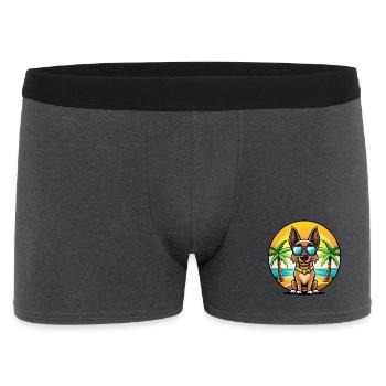 Belgischer Malinois Hund Rasse Cartoon Sonnenbrille Strand - Männer Boxer Shorts - Anthrazit - Vorne