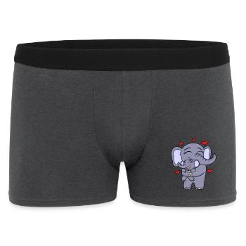 Éléphant mignon - Boxer Homme - charbon - Devant