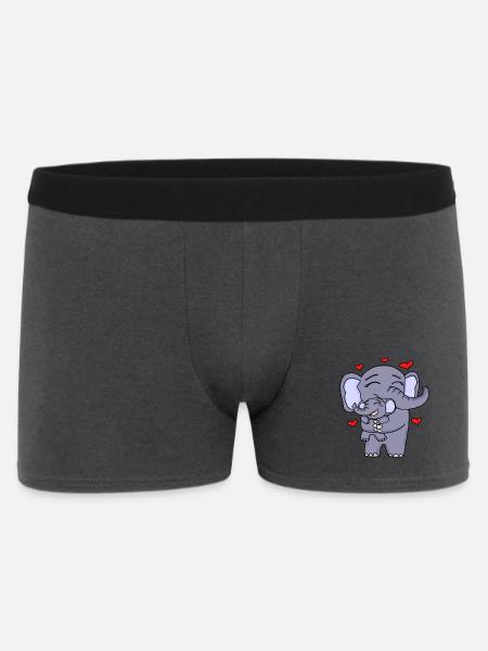 Elephant family cute - Men's Boxer Shorts - charcoal grey