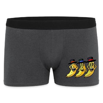 Banane lustig witzig spaßig Bananen Obst Frucht - Männer Boxer Shorts - Anthrazit - Vorne