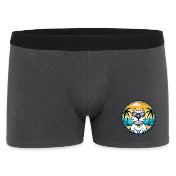 Dogue Argentino Chien Race Dessin Animé Lunettes De Soleil Plage - Boxer Homme - charbon - Devant