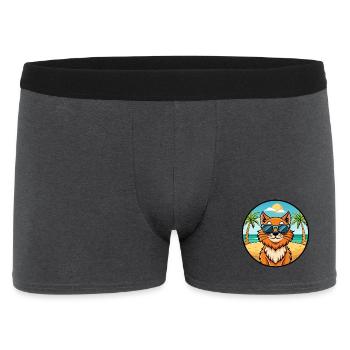 Ingwer Langhaar Katze Rasse Cartoon Sonnenbrille Strand - Männer Boxer Shorts - Anthrazit - Vorne