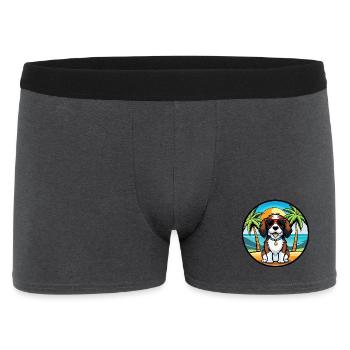 English Springer Spaniel Hunderasse Cartoon Beach - Männer Boxer Shorts - Anthrazit - Vorne