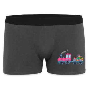 Children's train railway with trailer pink - Men's Boxer Shorts - charcoal grey - Front