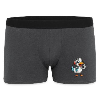 Pelican Funny Cartoon Character Musique de casque - Boxer Homme - charbon - Devant