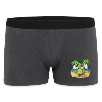 Turtle Funny Cartoon Summer Beach Sunglasses - Men's Boxer Shorts - charcoal grey - Front