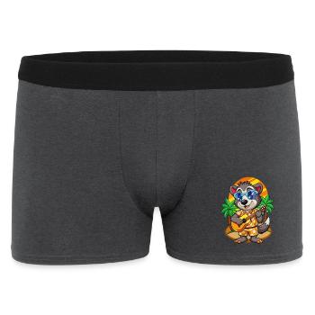 Lustige Dachs Cartoon Sommer Strand Sonnenbrille - Männer Boxer Shorts - Anthrazit - Vorne