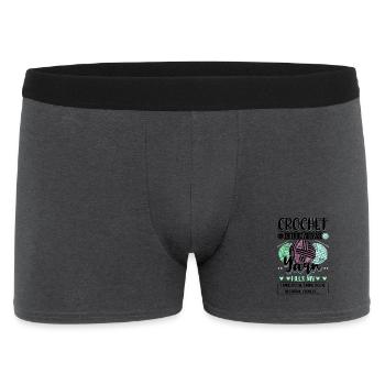 Häkeln Wolle Stricken - Männer Boxer Shorts - Anthrazit - Vorne