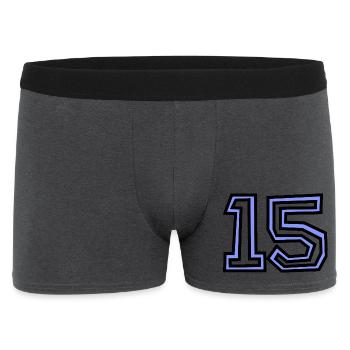 15. 15 JAHRE. 15-JÄHRIGES JUBILÄUM. 15-JÄHRIGES JUBILÄUM. - Männer Boxer Shorts - Anthrazit - Vorne