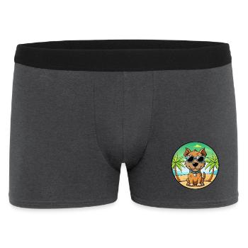 Teddy Roosevelt Terrier Race Chien Dessin Animé Plage - Boxer Homme - charbon - Devant