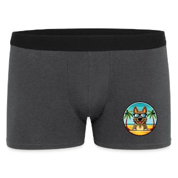 Deutsche Bracke Hunderasse Cartoon Sonnenbrille Strand - Männer Boxer Shorts - Anthrazit - Vorne