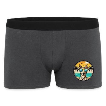 Lurcher chien race dessin animé lunettes de soleil plage - Boxer Homme - charbon - Devant